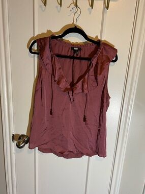 Paige Women’s Alma Top Blouse Medium Split Neck Ruffle Dainty Feminine